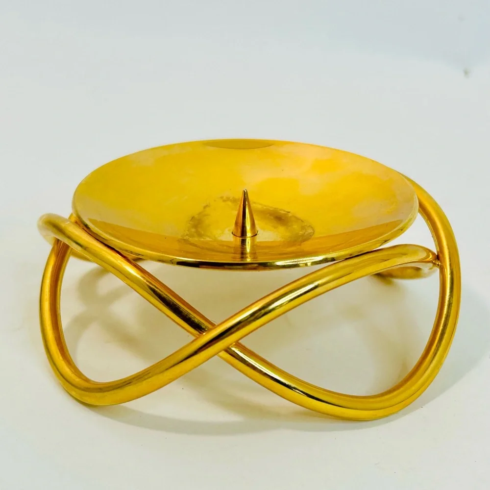 Georg Jensen GLOW Gold Plated Candle Holder by Maria Berntsen Danish MCM
